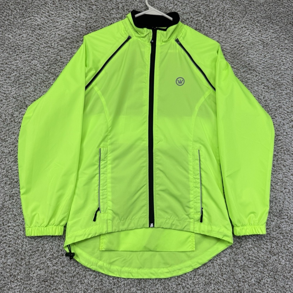 Canari Cycling Jacket Adult Small Neon Removable Sleeves‎ Full Zip Performance